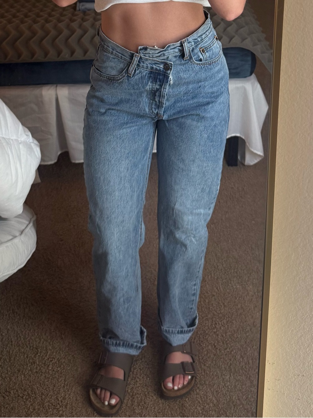 Fashion Nova Light Blue High-Waist Straight Jeans